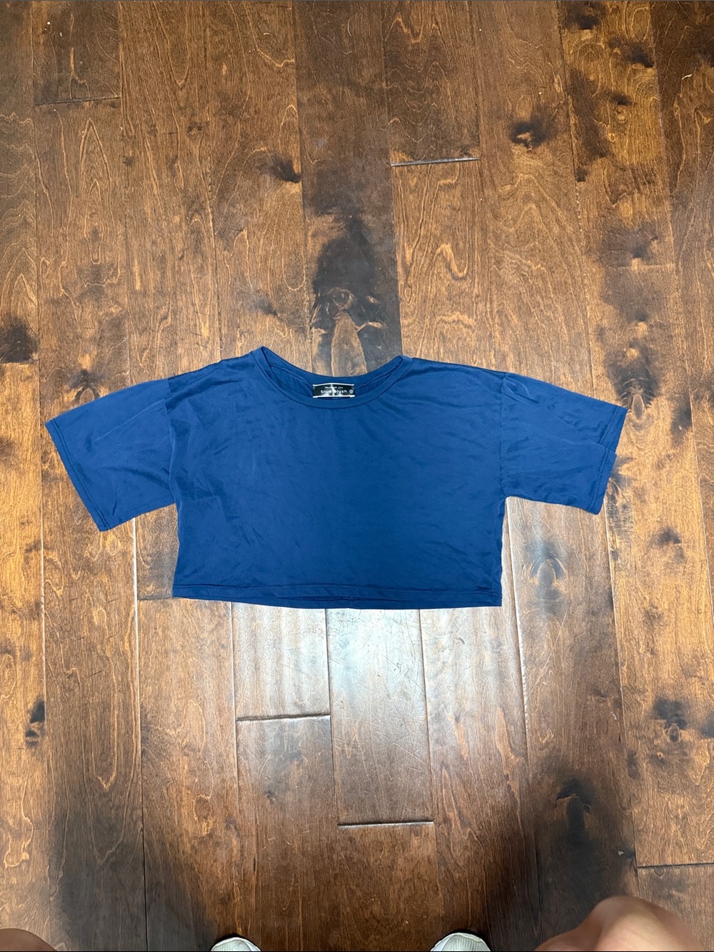 Blue Blush Navy Crop Tee for Kids